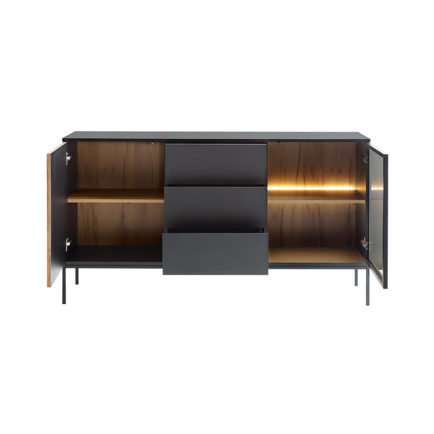 Möbelset Scandinavian Choice Klinkerville till Vardagsrum, TV-Bänk, Vitrinskåp & Sideboard