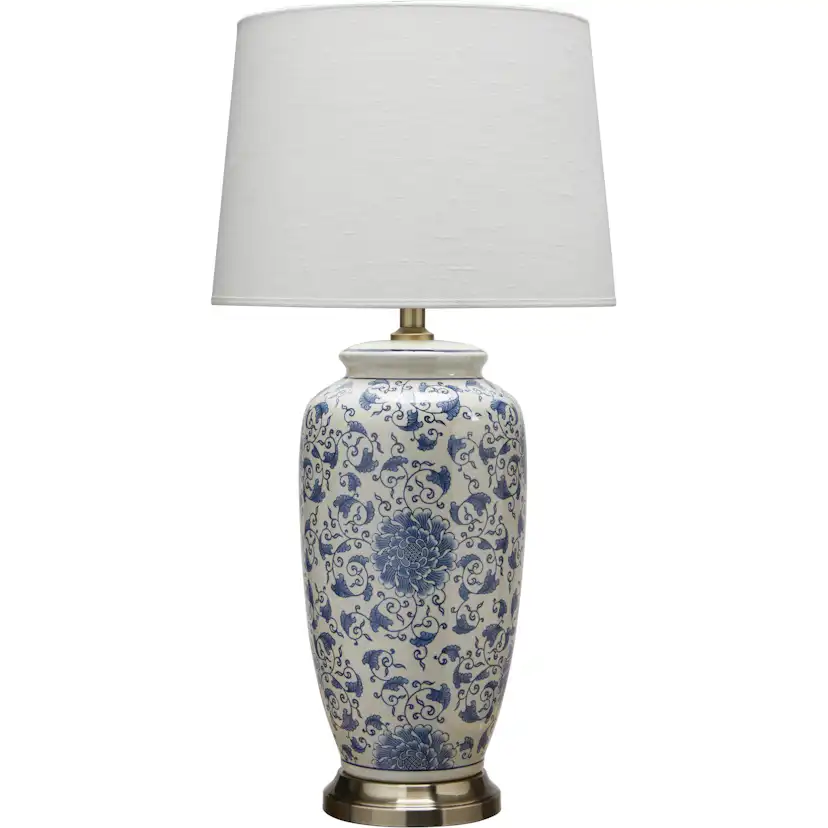 Bordslampa Li Jing Med lampskärm Sofia Blå/Vit