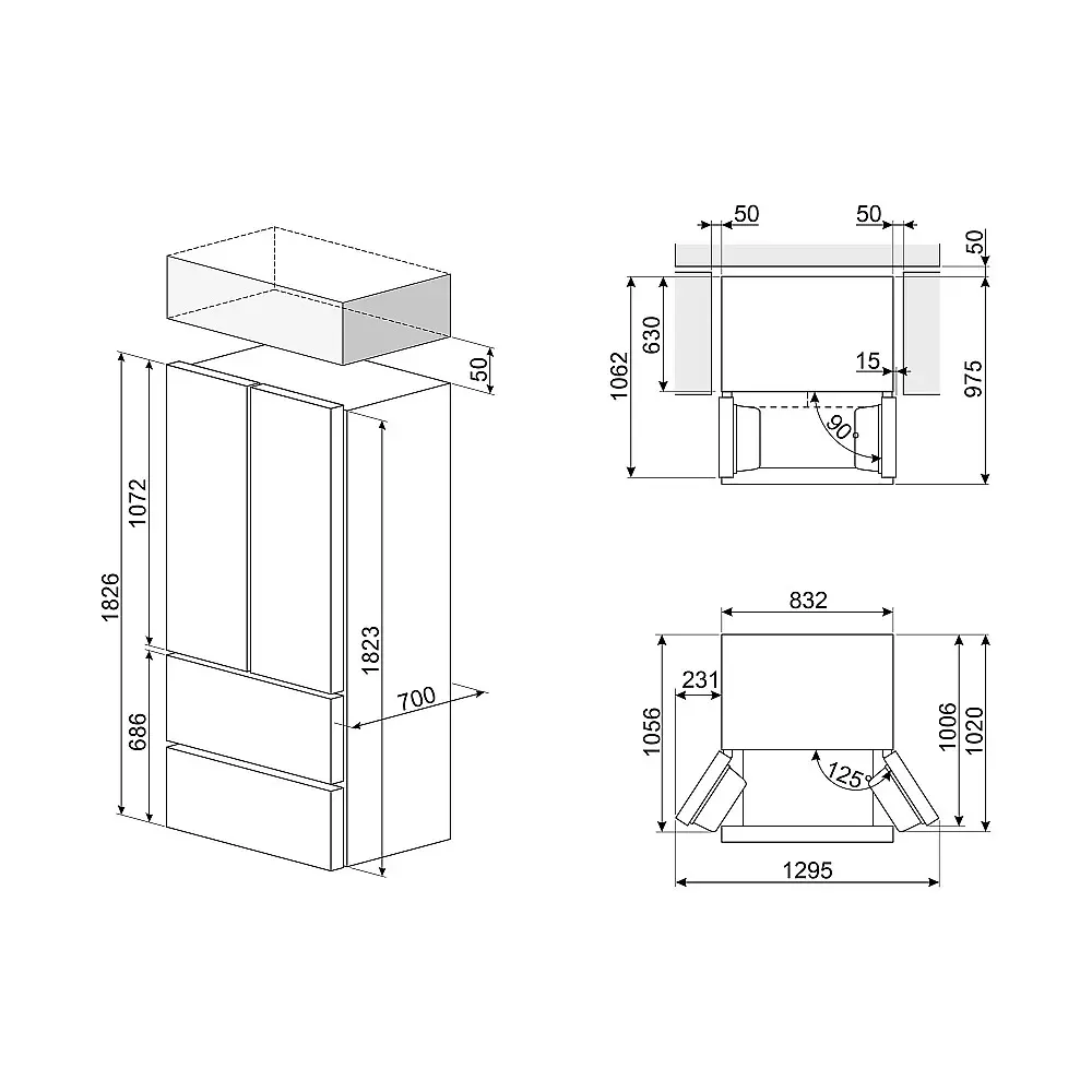 Kyl & Frys Smeg FQ55FKDD French Door Svart