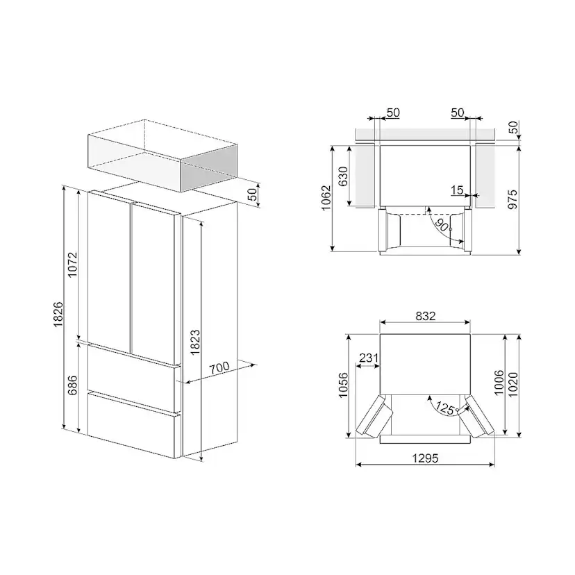 Kyl & Frys Smeg FQ55FKDD French Door Svart