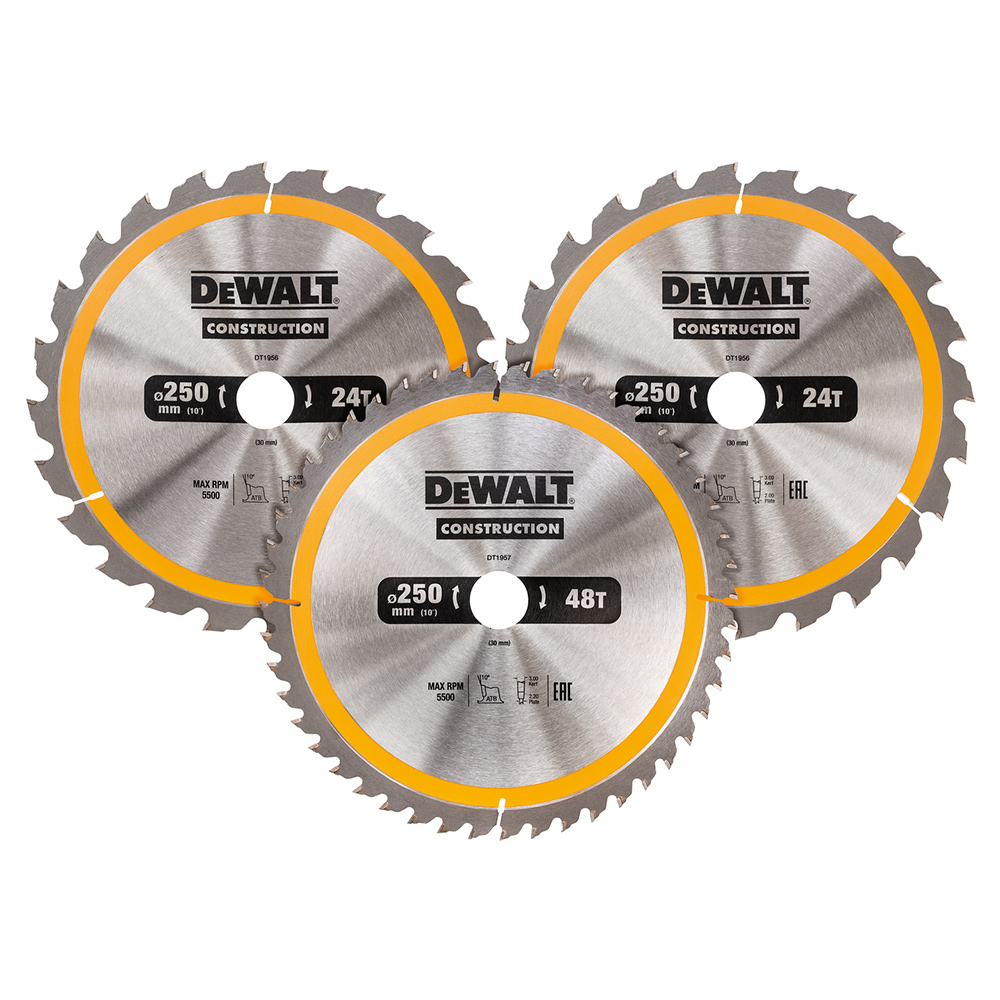 Cirkelsågklinga DeWalt DT1963 250 mm 3-Pack