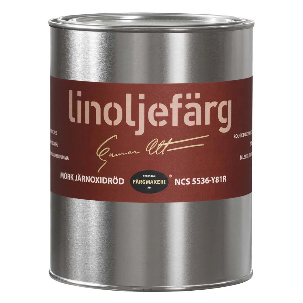 Linoljefärg Ottosson Järnoxidröd Mörk