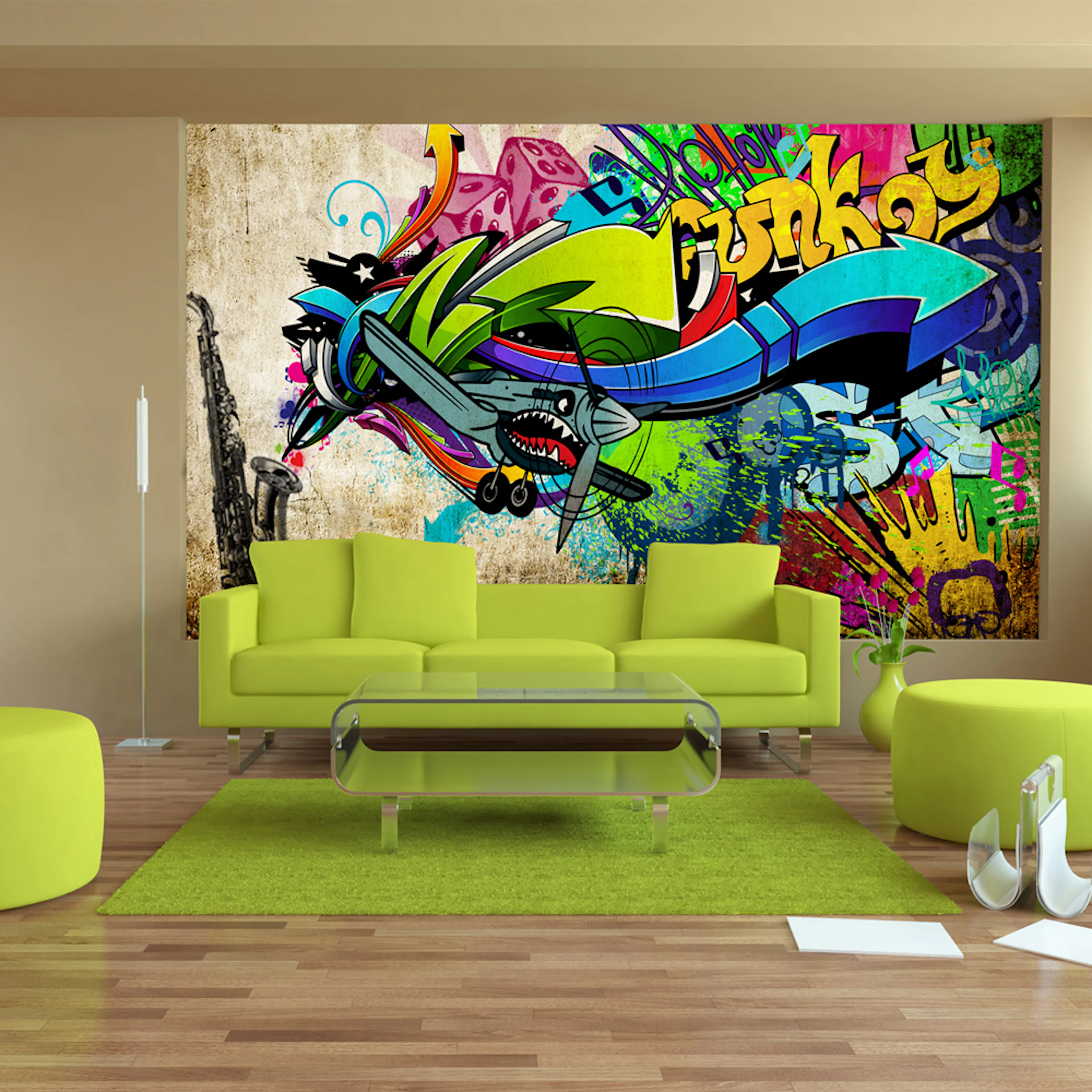 Fototapet Arkiio Självhäftande Funky Graffiti