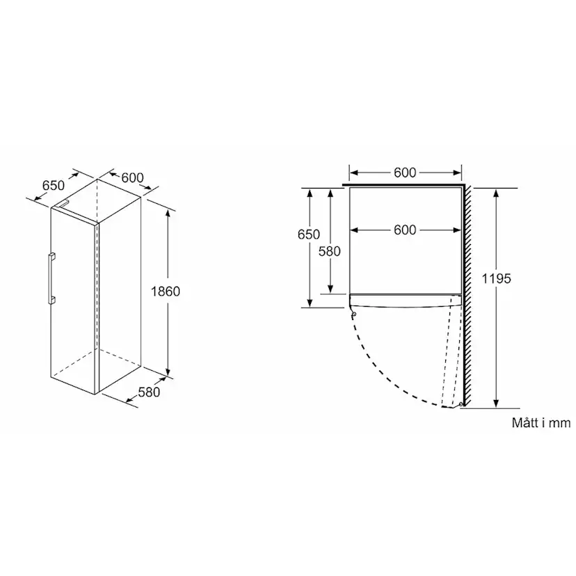 Fristående Frys Bosch GSN36CWEP Serie 4 Vit