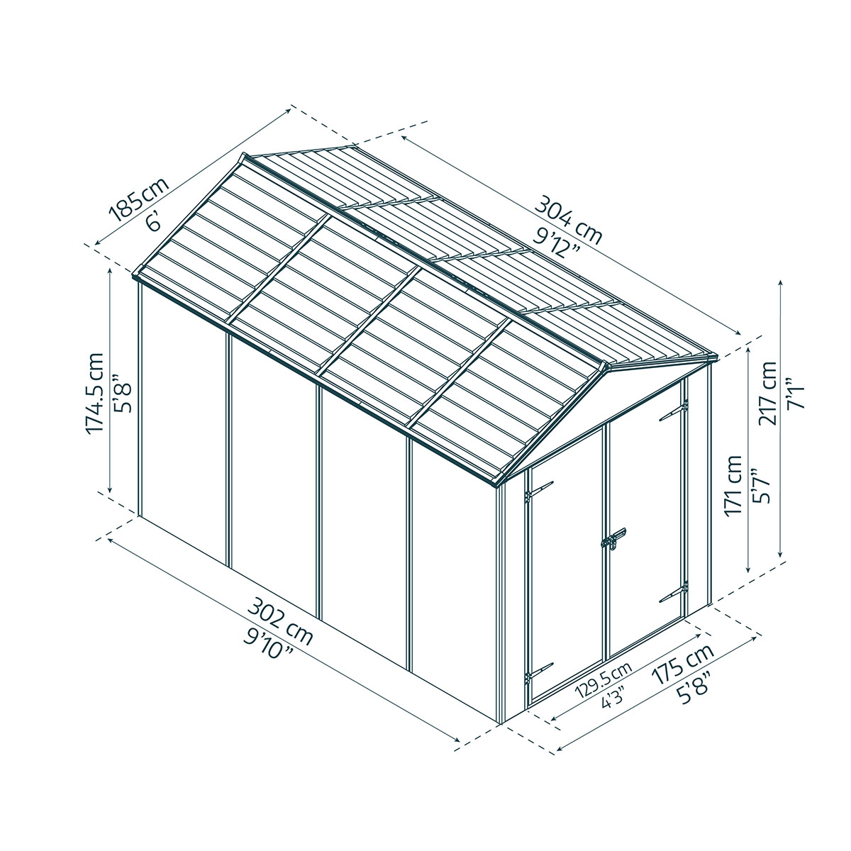 Redskapsbod Canopia by Palram Rubicon 5,6 m²