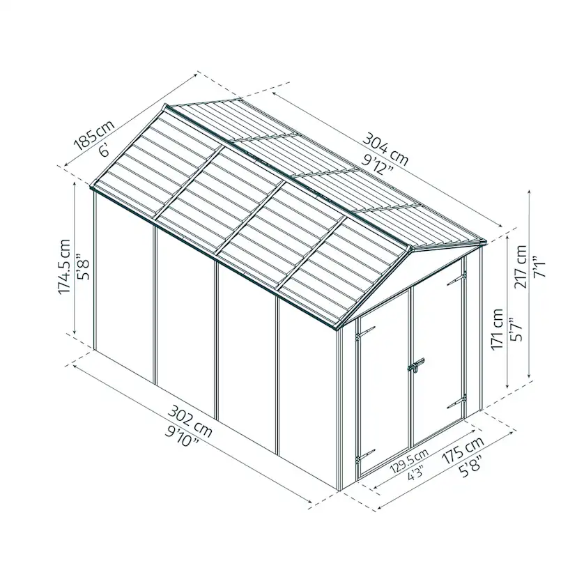 Redskapsbod Canopia by Palram Rubicon 5,6 m²