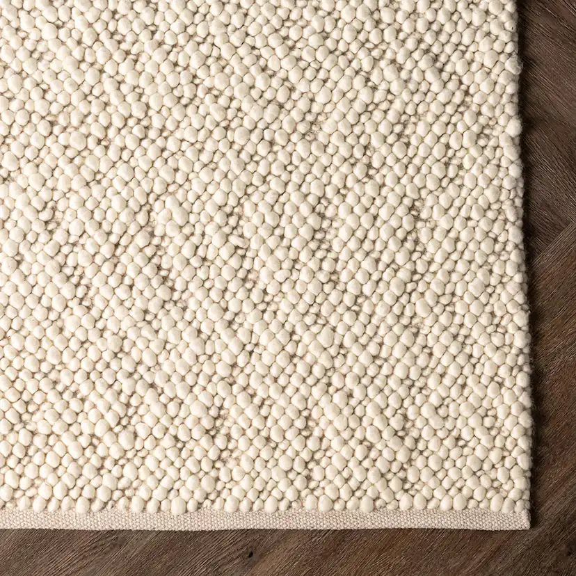 Jajru Wool - 300*200- -Rectangular-White 300x200 cm