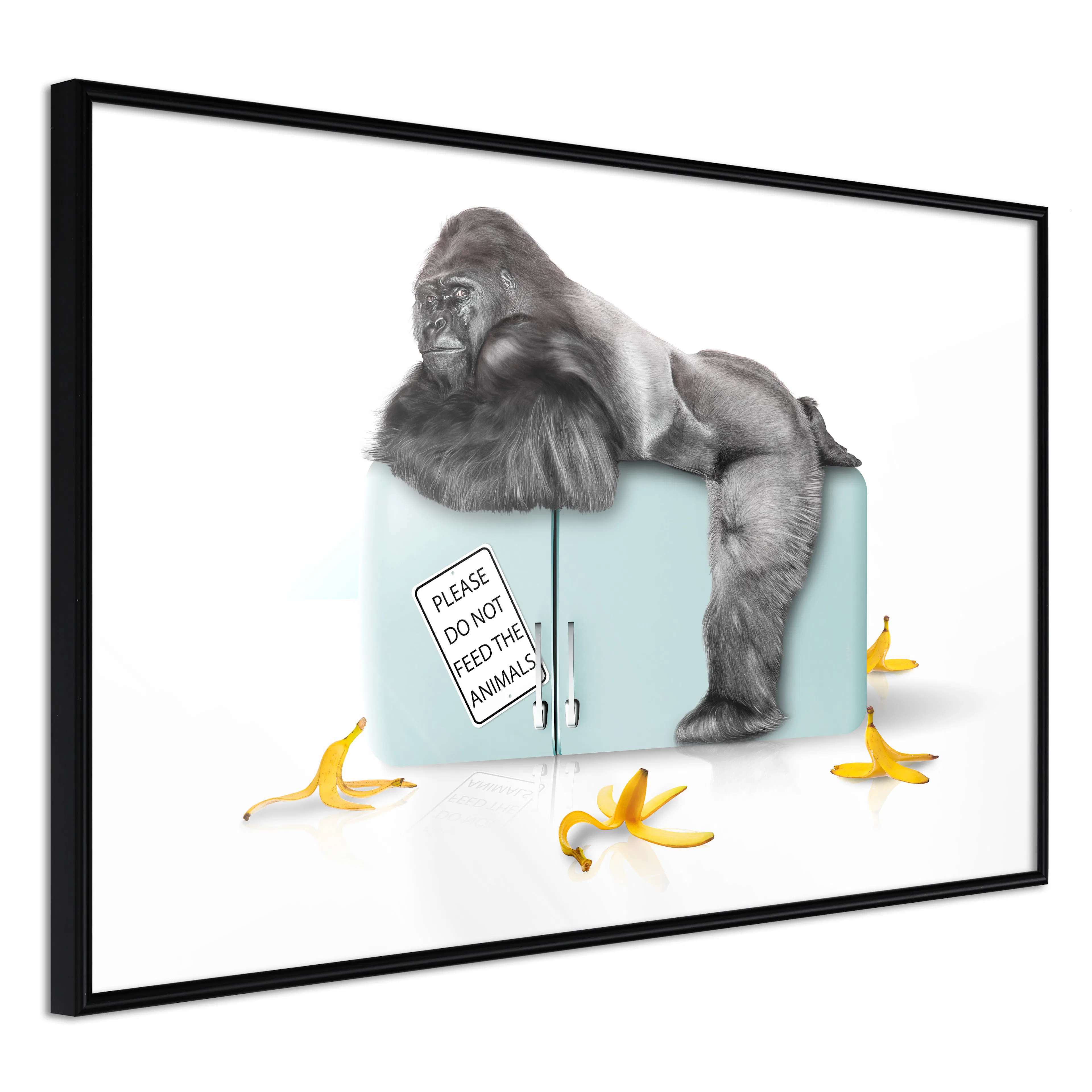 Affisch - Hungry Gorilla [Poster] 30x20 Svart ram, 30x20 cm