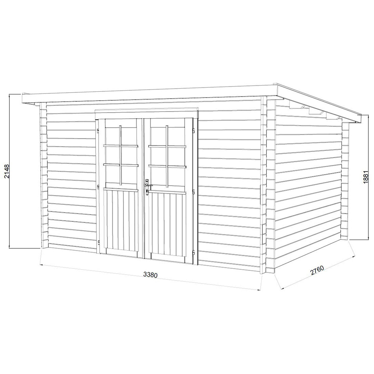 Stuga Palmako Alice 9,3 m2 (inv. 9,0 m2)