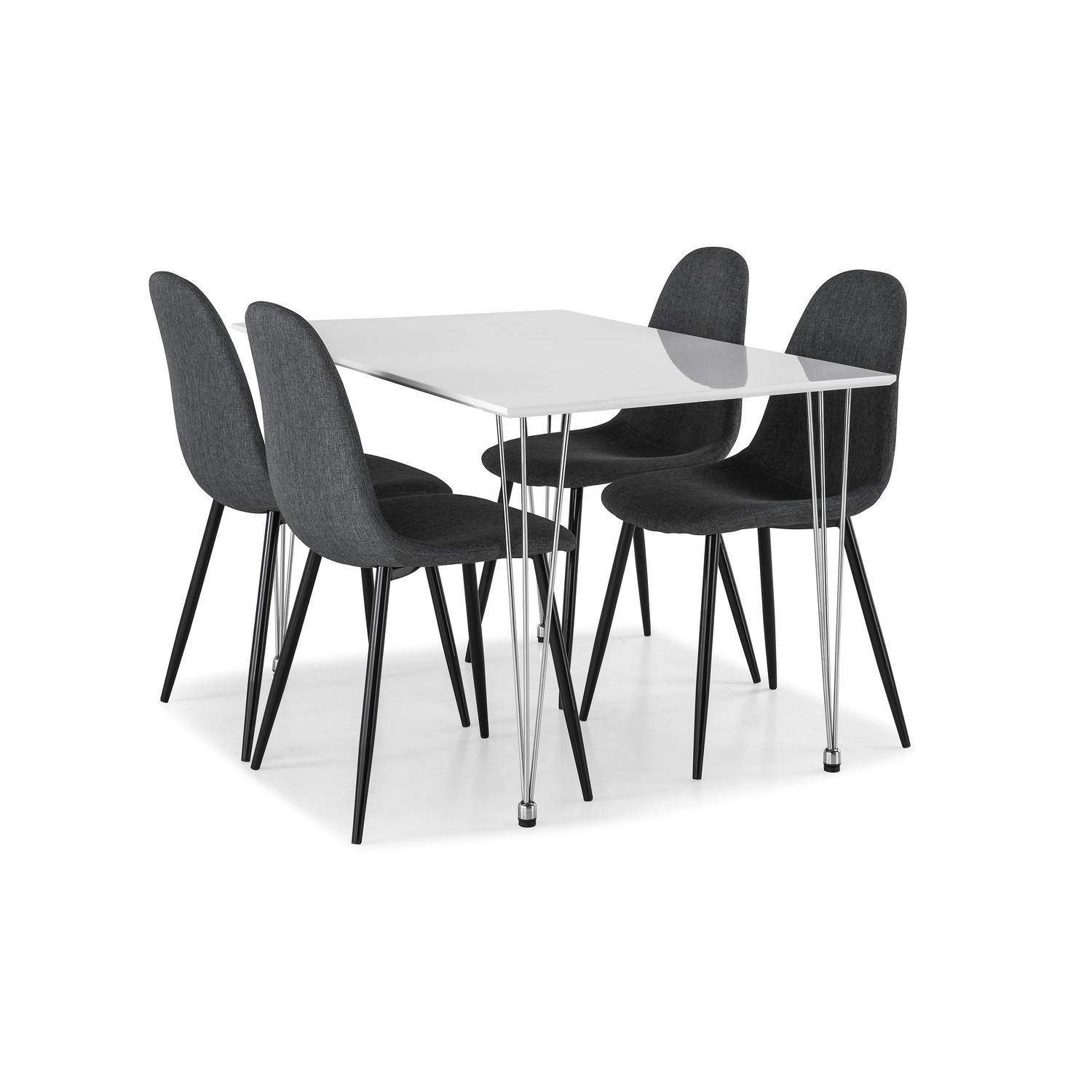 Matgrupp Basic Home Kronblom Rektangulärt Matbord 120 cm med 4 Nibe Matstol