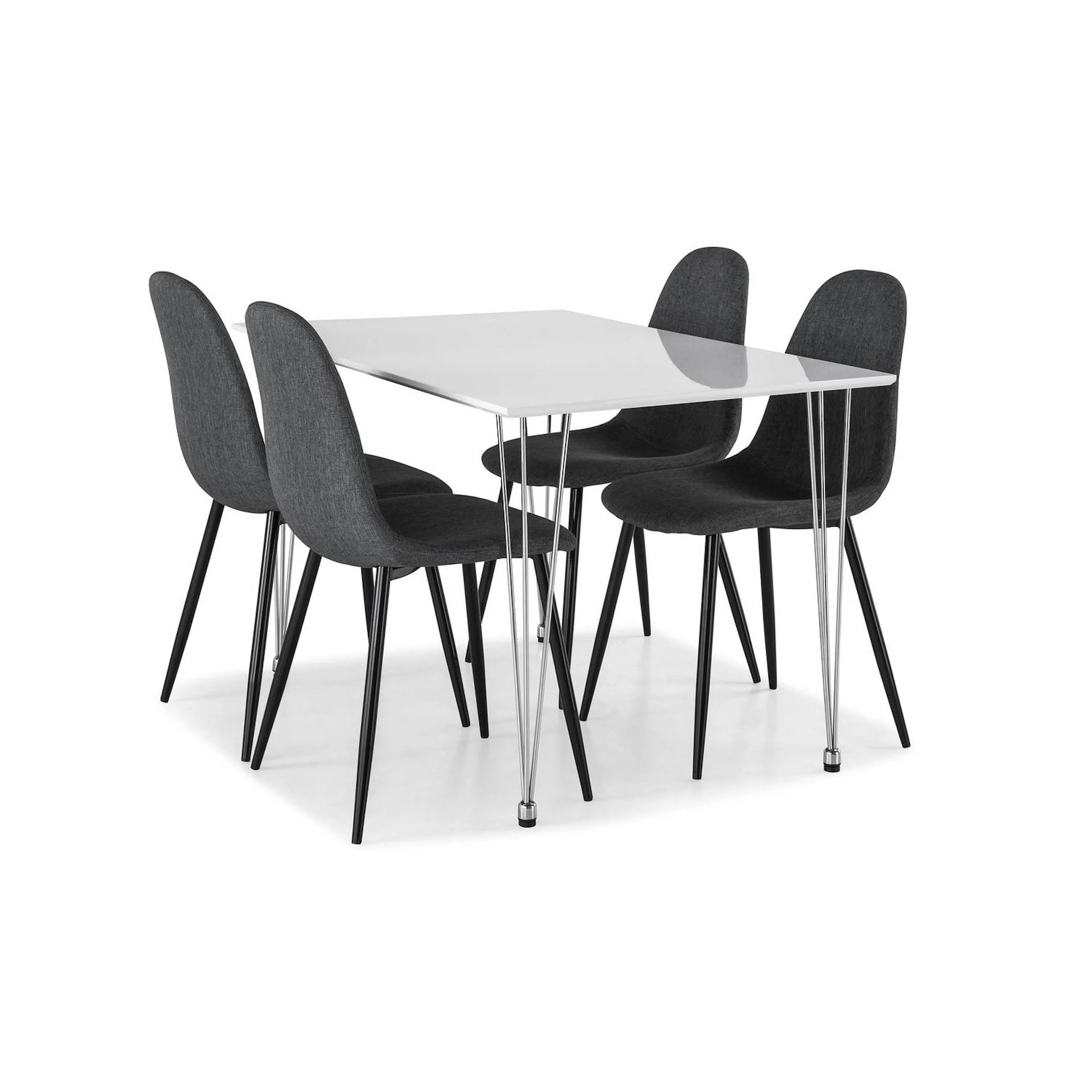 Matgrupp Basic Home Kronblom Rektangulärt Matbord 120 cm med 4 Nibe Matstol