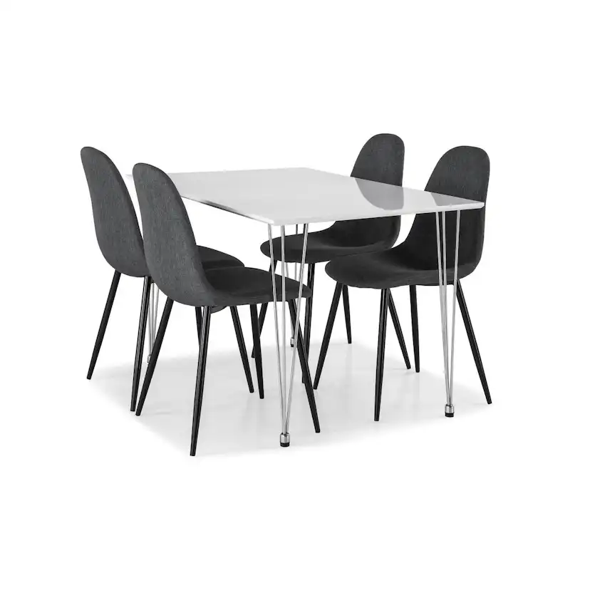 Matgrupp Basic Home Kronblom Rektangulärt Matbord 120 cm med 4 Nibe Matstol