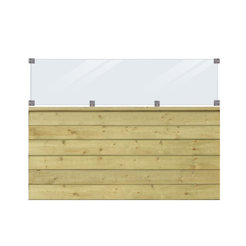 PLUS Plank profilstaket inkl. glas 174x125 cm Tryckimpregnerad