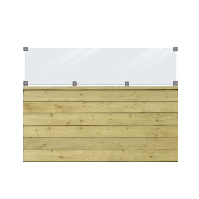 PLUS Plank profilstaket inkl. glas 174x125 cm Tryckimpregnerad
