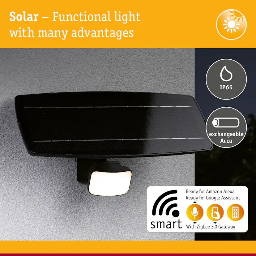 Fasadbelysning Solcell Paulmann Flotas Smart Home Zigbee 3.0 IP65