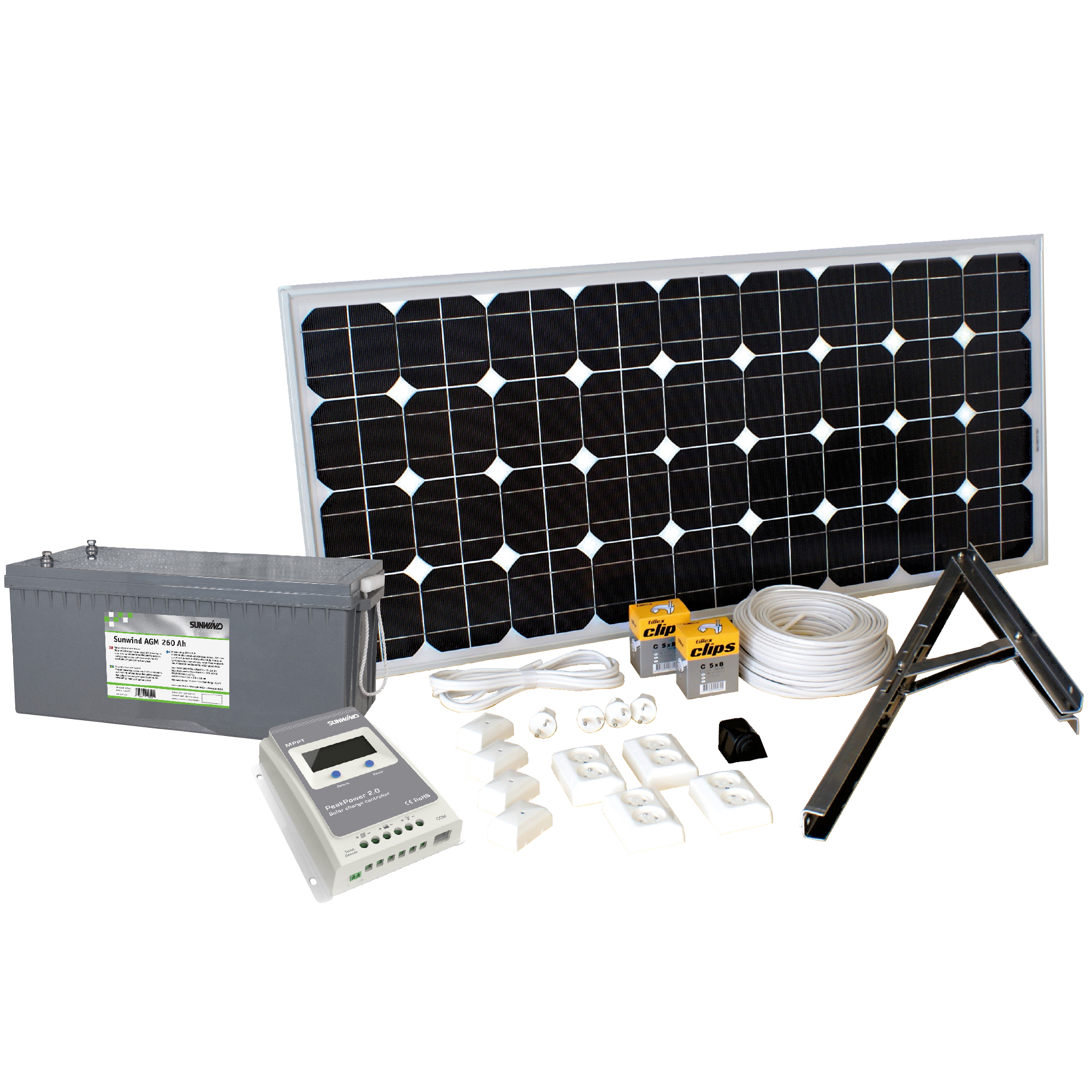 Solcellspaket Sunwind 100W Basic