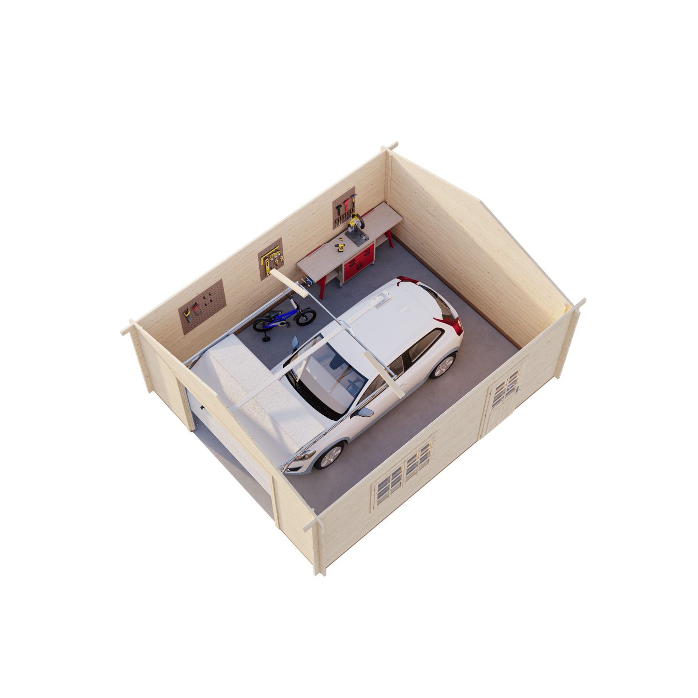 Roger 23,9 m2 with sectional door Brun dippad