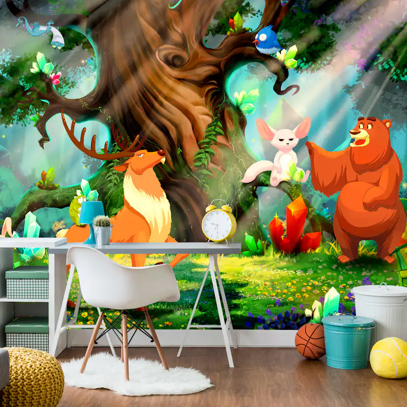 Fototapet Arkiio Självhäftande Bear And Friends