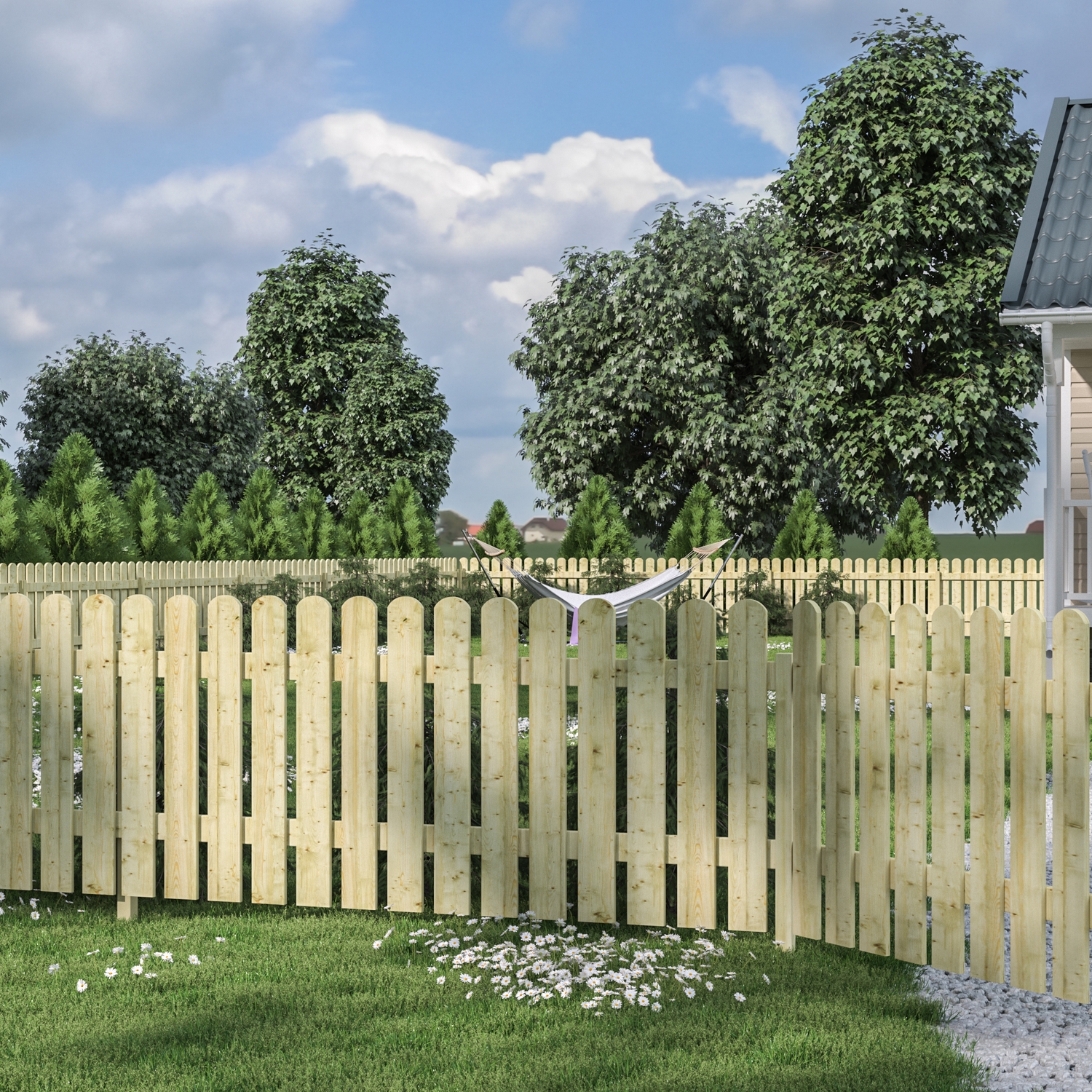 Staket Palmako Kelda 8 180x80 cm  grön tryckimpregnerad Grön tryckimpregnerad
