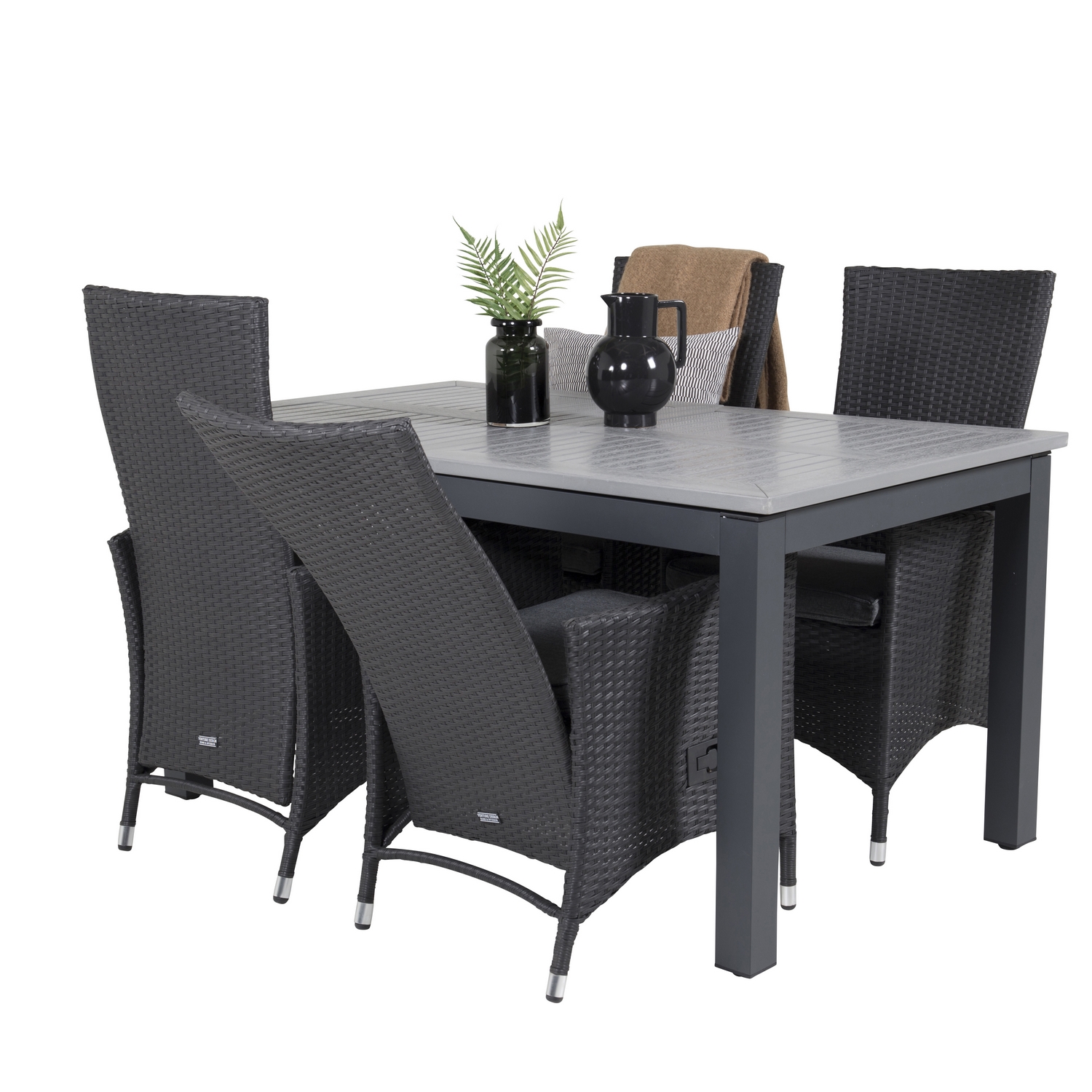 Matgrupp Venture Home Aleyna 160/240 med 4 Pishi Matstolar