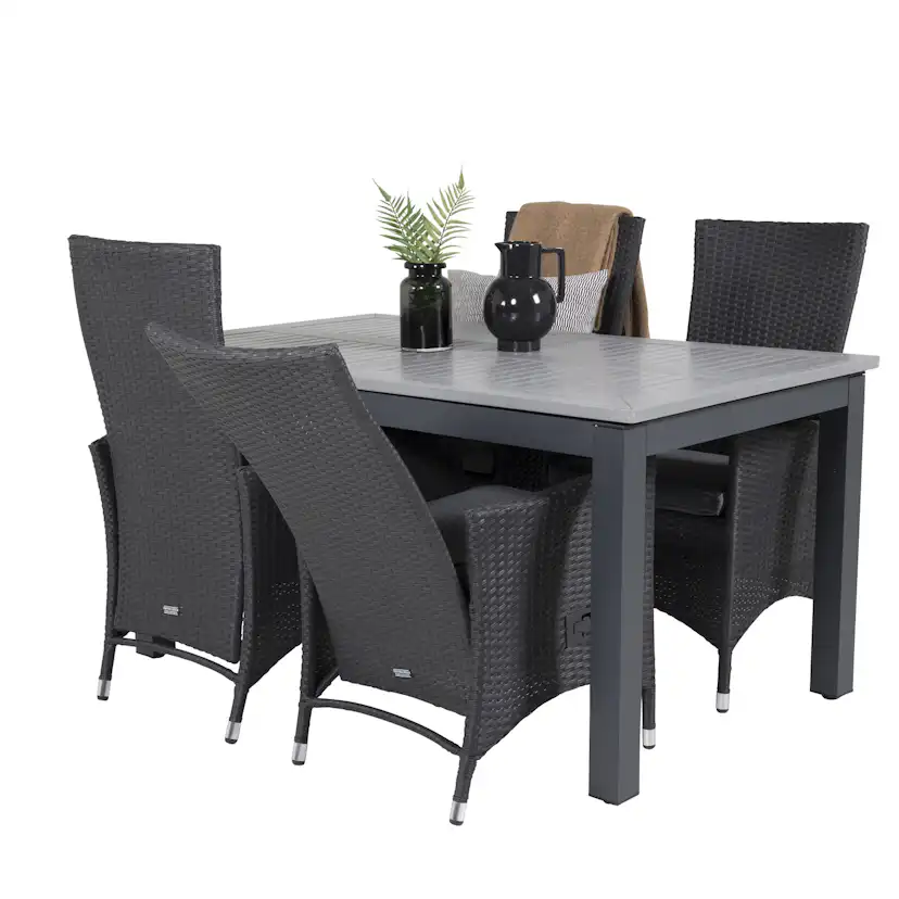 Matgrupp Venture Home Aleyna 160/240 med 4 Pishi Matstolar