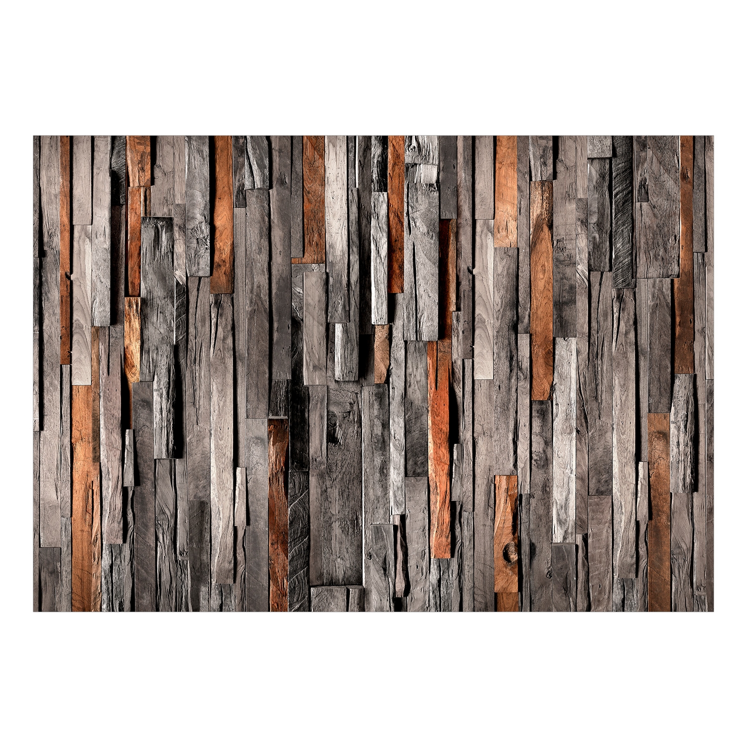 Fototapet Arkiio Självhäftande Wooden Curtain Grey And Brown