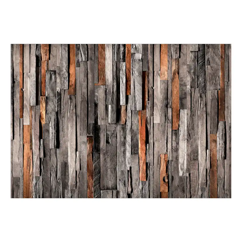 Fototapet Arkiio Självhäftande Wooden Curtain Grey And Brown