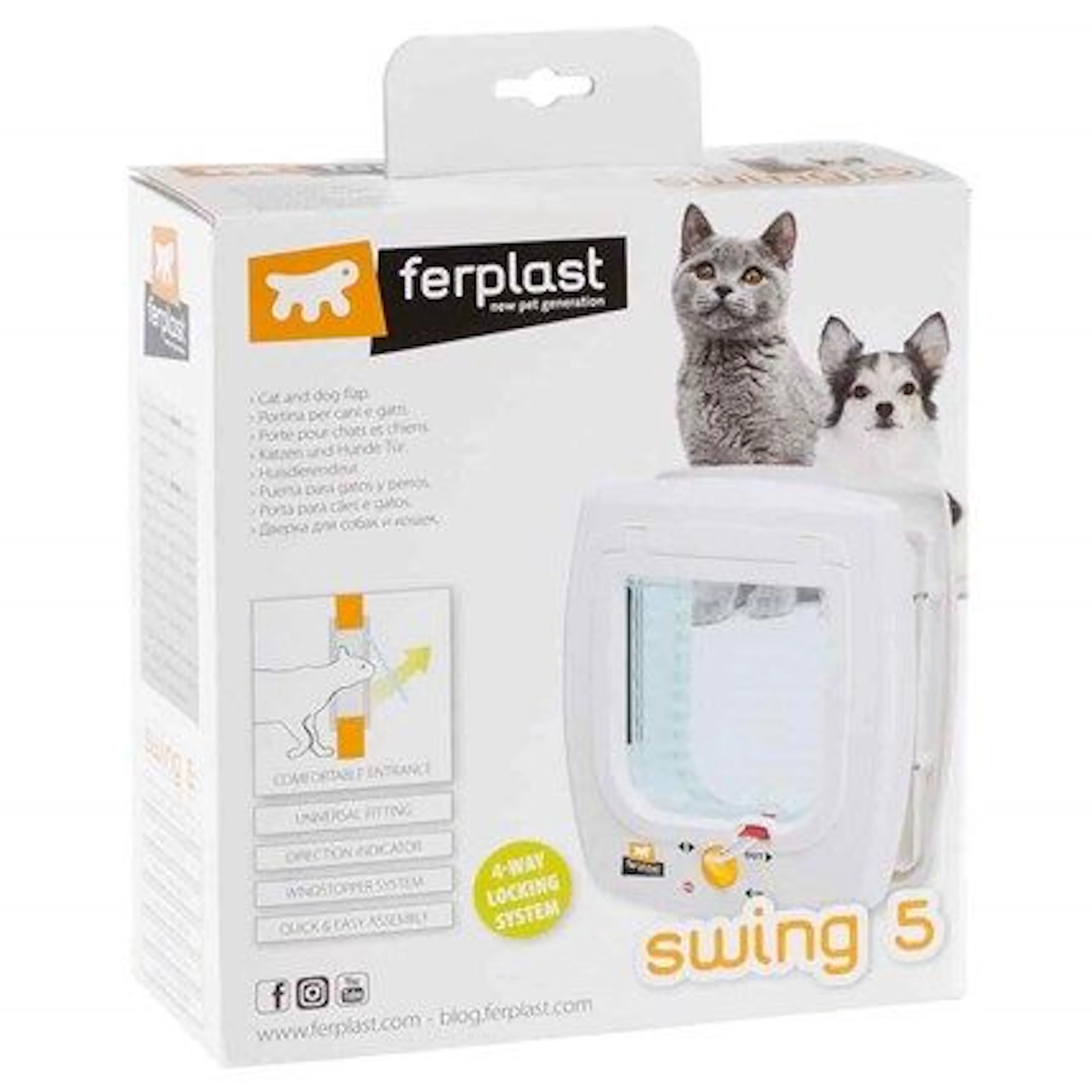 Kattlucka Ferplast Swing 5 Tunnel Vit