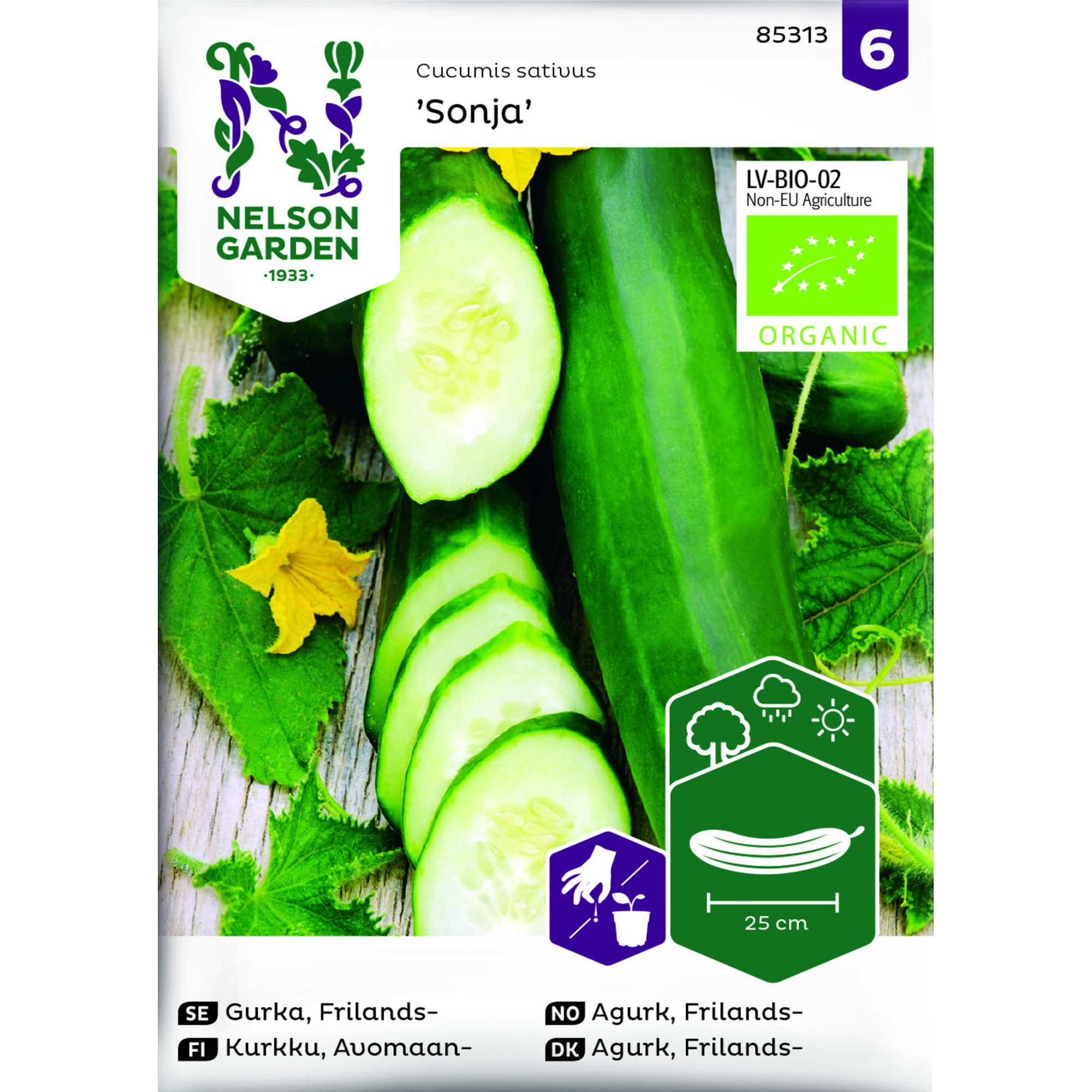 Frö Nelson Garden Gurka Sonja Organic Frilandsgurka