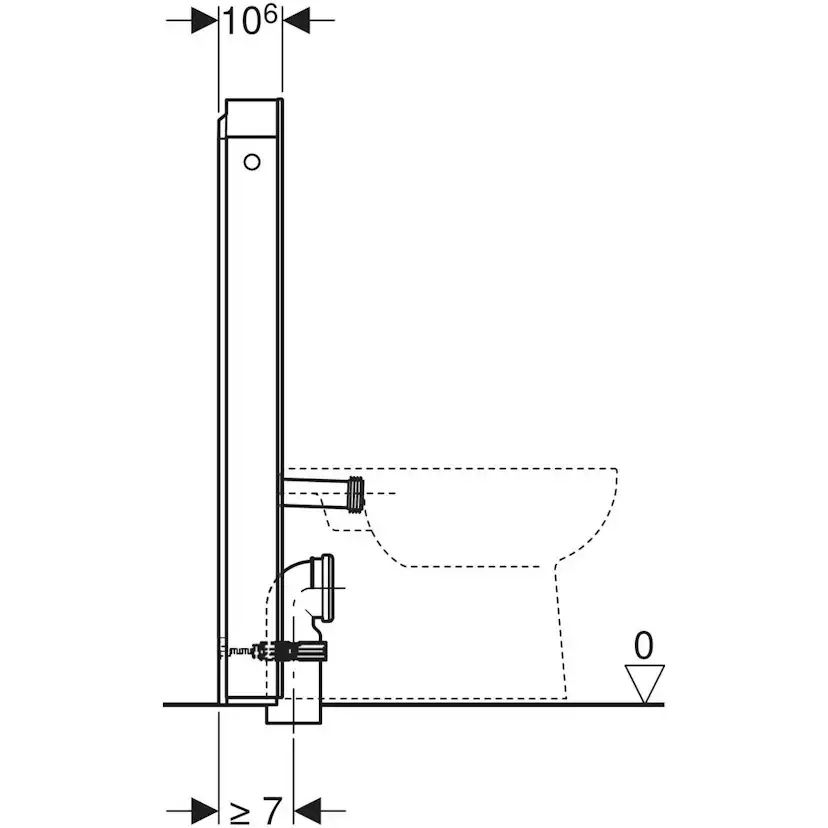 WC-Fixtur Geberit Monolith för Back-to-wall Toalettstol 101 cmxSvart/Satinerat glas