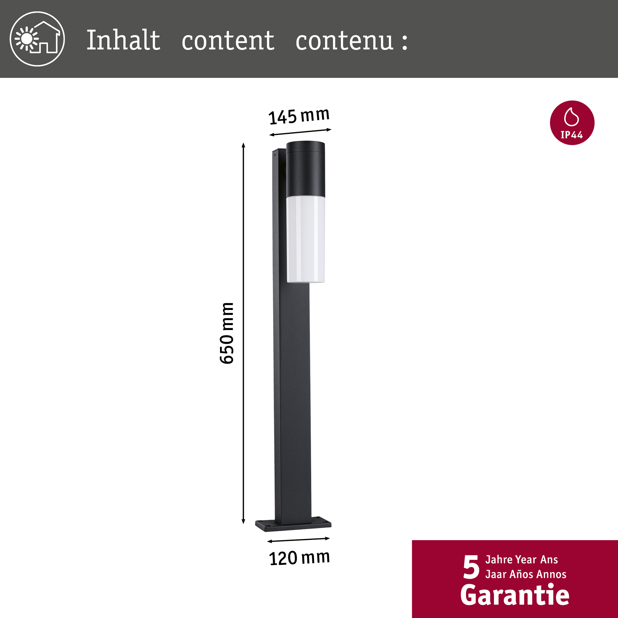 Pollare Paulmann Tralia IP44 230V E27