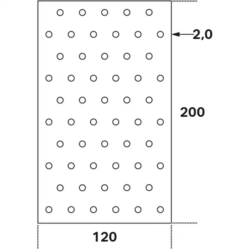 Hålplatta Hp 120x200x2,0 120x200x2,0 mm