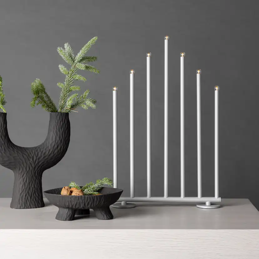 Björnfjället Candlestick 50cm - Matt Silver Dimmer / Silver, 50 cm