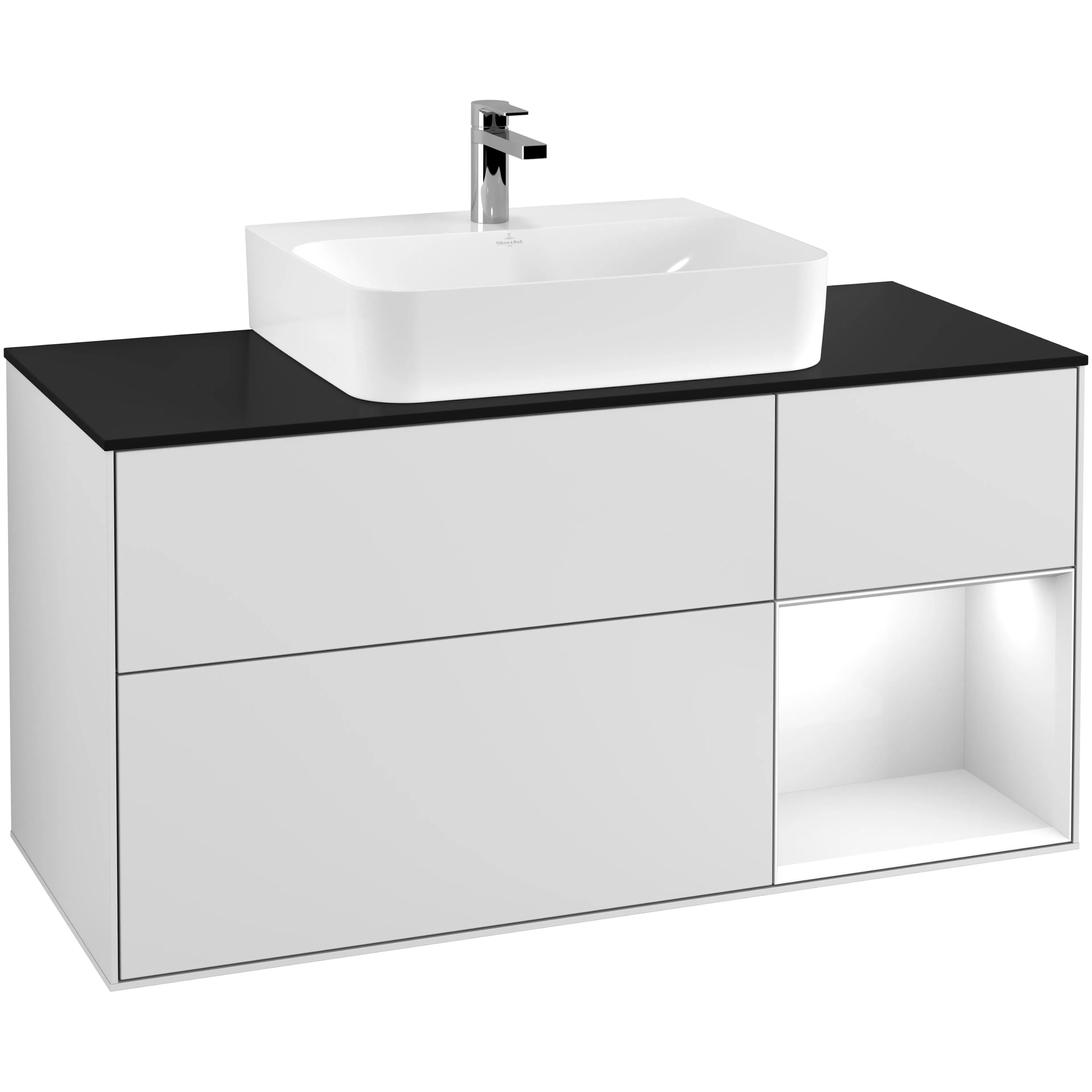 Tvättställsskåp Villeroy & Boch Finion med 3 Lådor Hylla och Bänkskiva för Centrerat Tvättställ