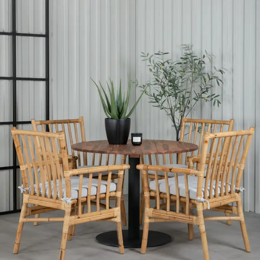 Matgrupp Venture Home Canne med 4 Cave Karmstolar