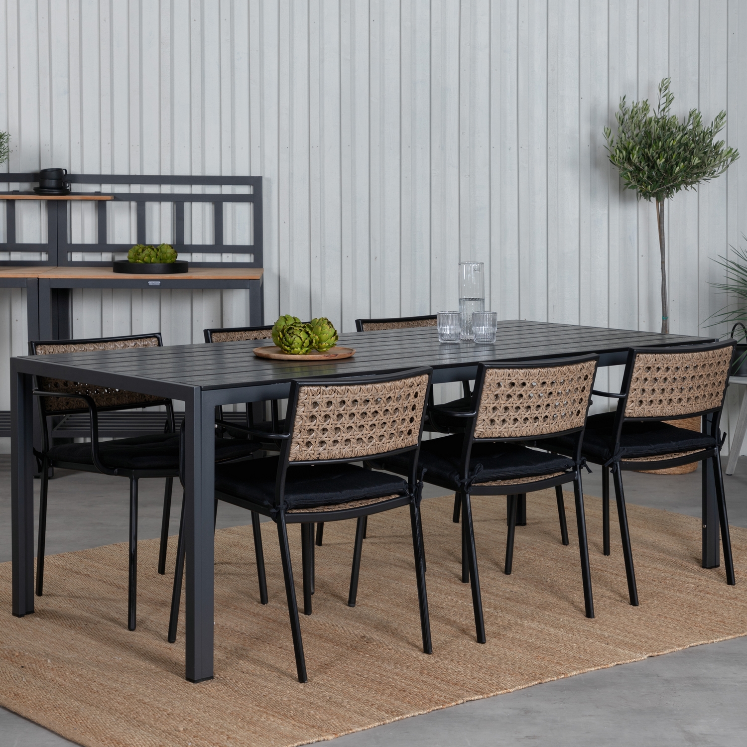 Matgrupp Venture Home Bront med 6 Peoria Matstolar