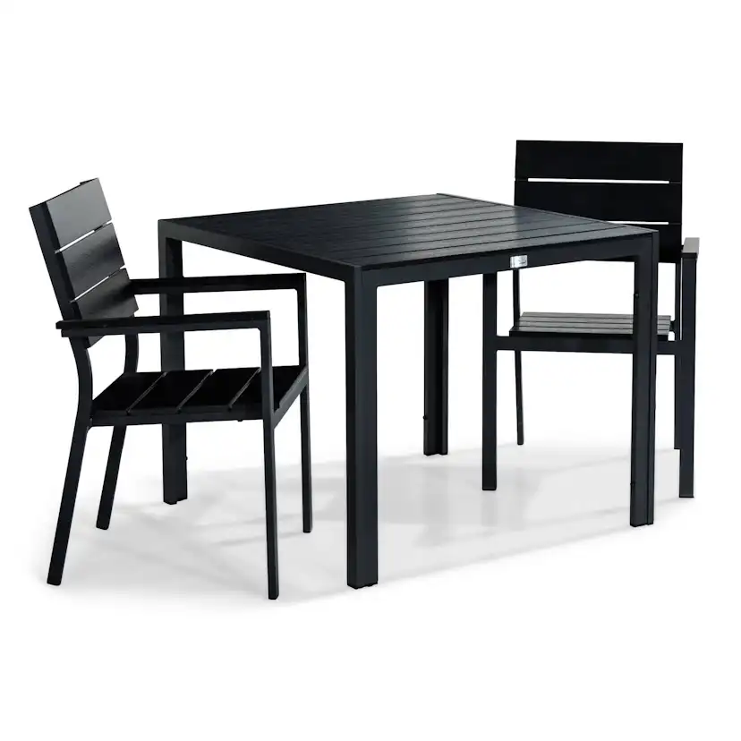 Matgrupp Comfort Garden Tunis Matgrupp Utomhus 90x90 med 2 Stapelstolar