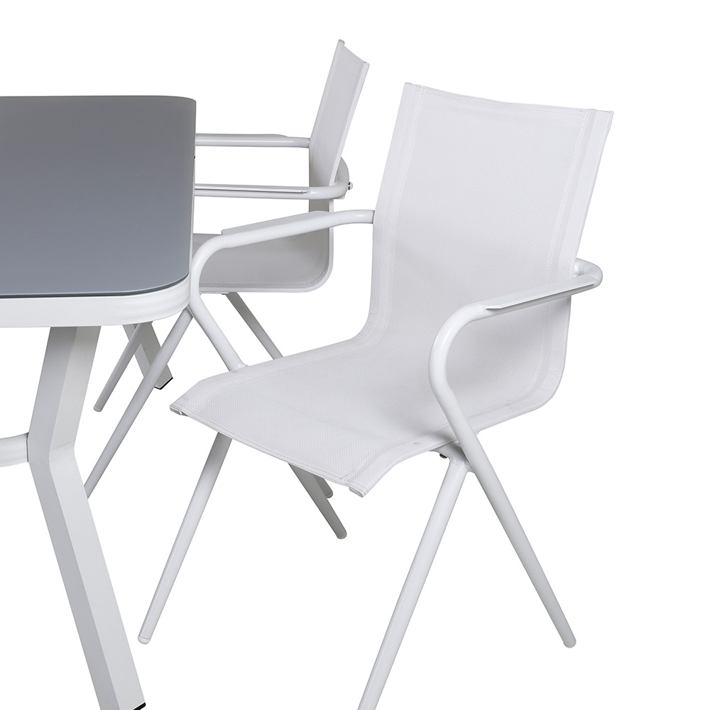 Matgrupp Venture Home Vyn Vit med 4 Anve Matstolar