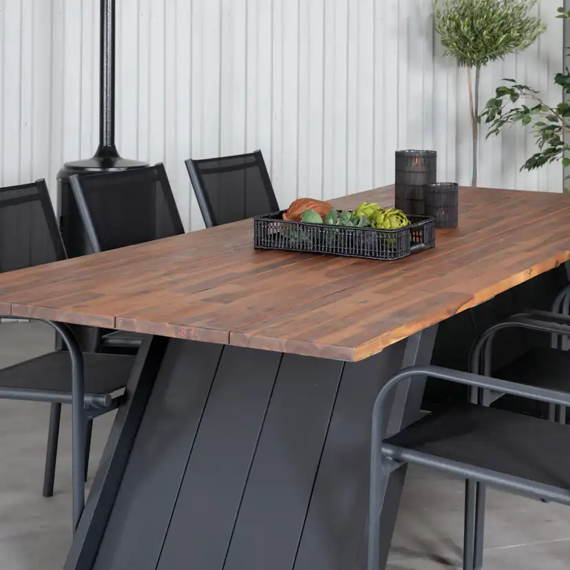 Matgrupp Venture Home Doni med 6 Samba Stapelbara Matstolar