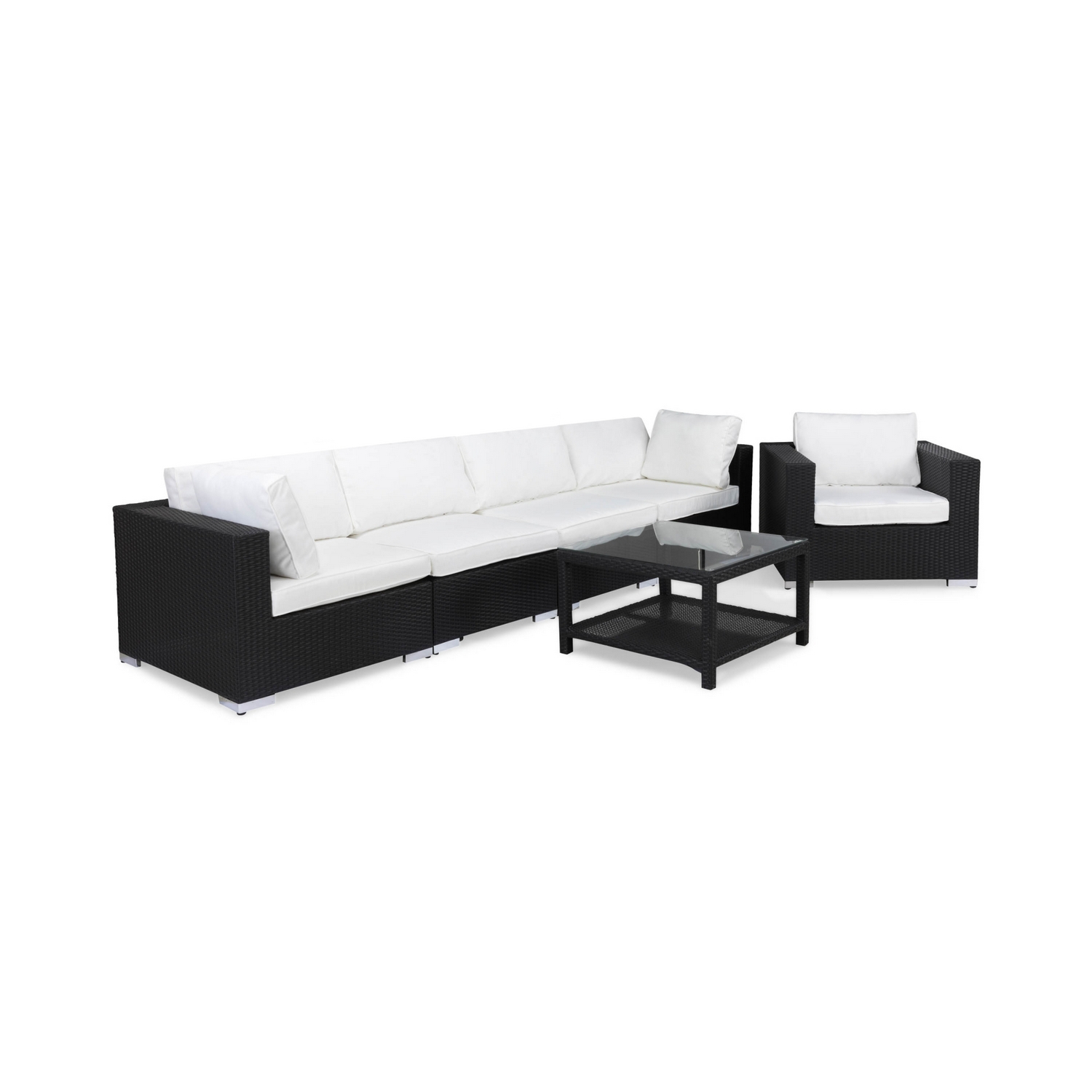 Loungegrupp Comfort Garden Bahamas 5-sits Rak med Fåtölj och Bord 75x75