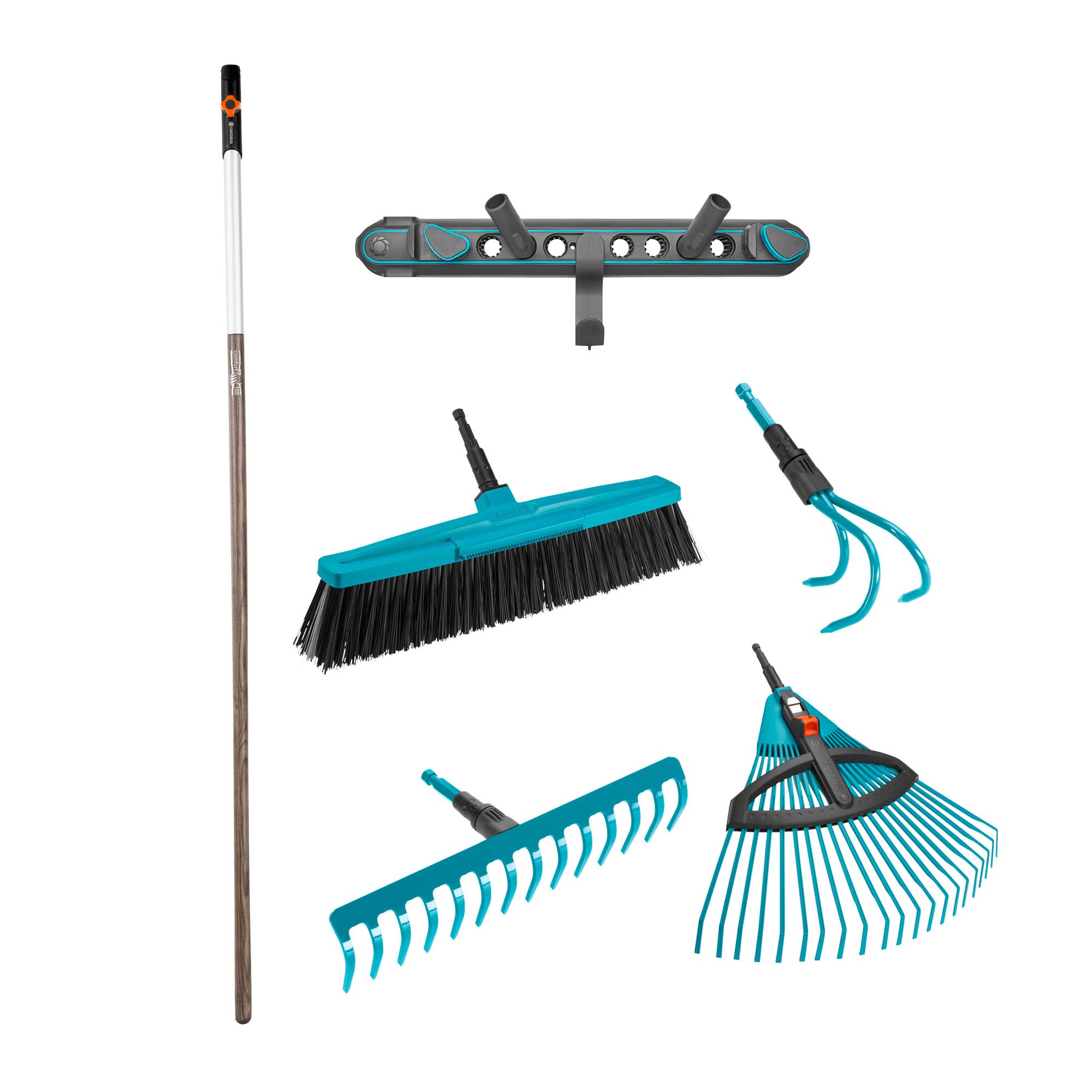 Premiumpaket Gardena Combisystem Räfsa & Kratta Med Luckrare & Förvaring