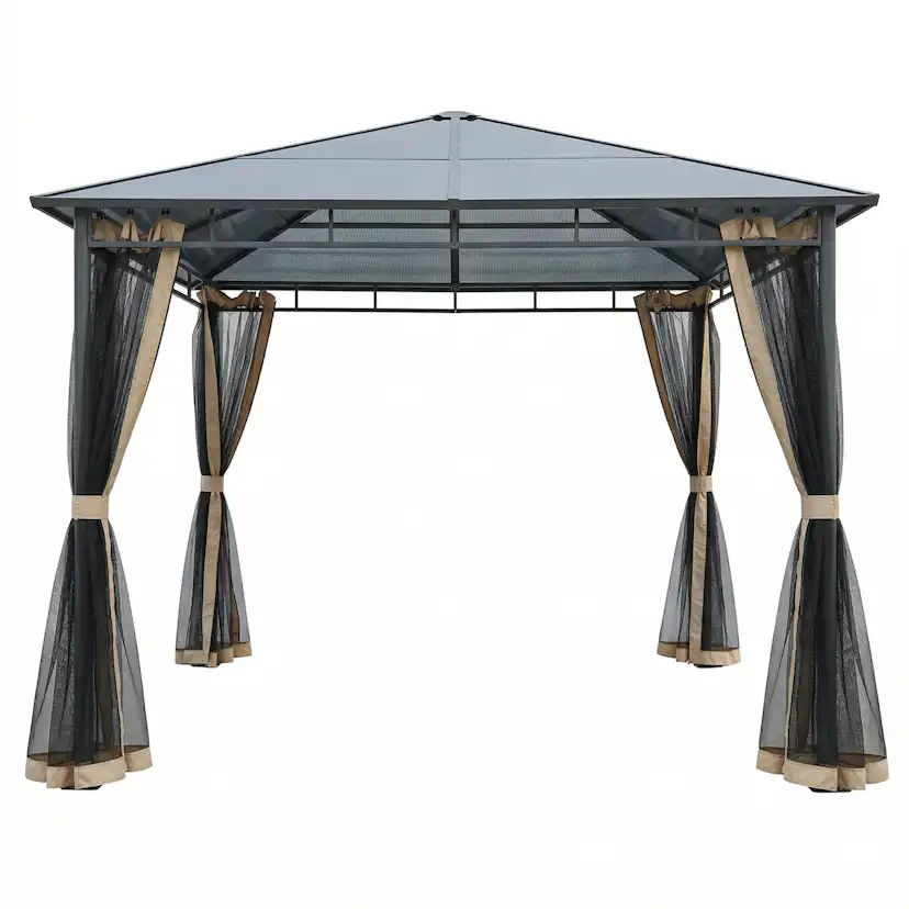 Paviljong Mag-Pro 3 x 3 m Antracit Med Polykarbonattak 6 mm