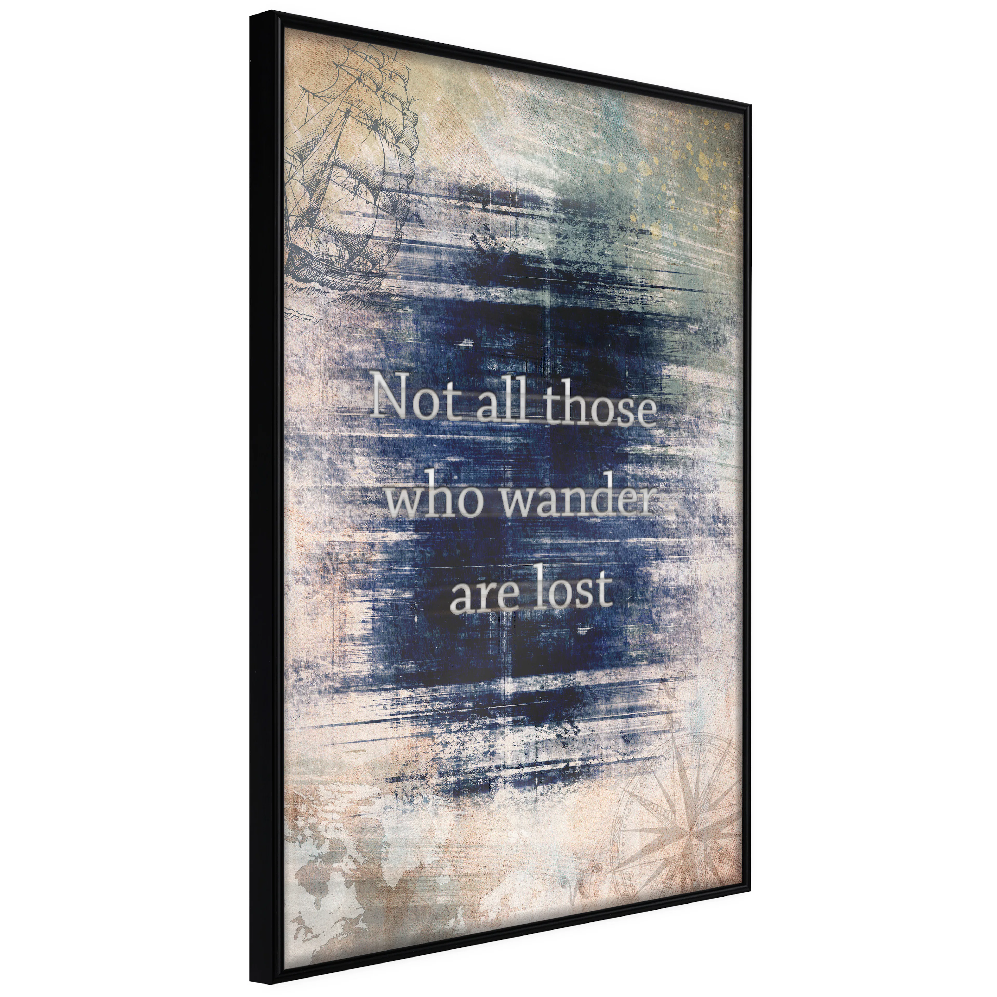 Affisch - Not All Those Who Wander Are Lost [Poster] 20x30 Svart ram, 20x30 cm