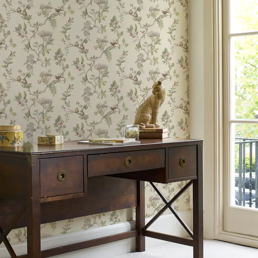 Tapet Laura Ashley Elderwood Naturel EasyUp, Mönstrad Flerfärgad