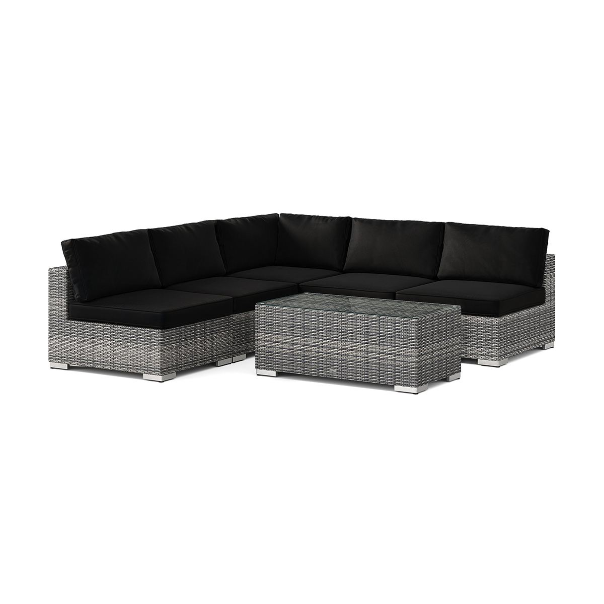 Loungegrupp Comfort Garden Bahamas utomhus hörnsoffa 5-sits vändbar med öppet avslut och bord