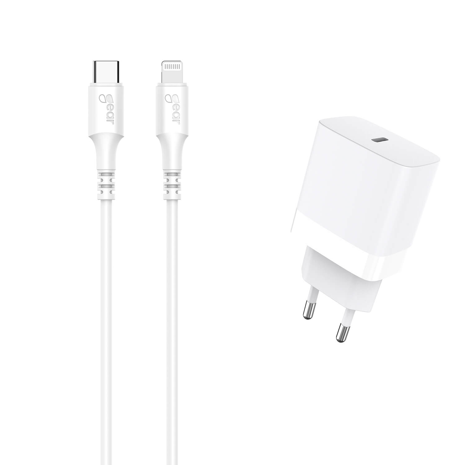 Laddare GEAR 220V 1xUSB-C PD 20W Kabel Lightning till USB-C MFI C94