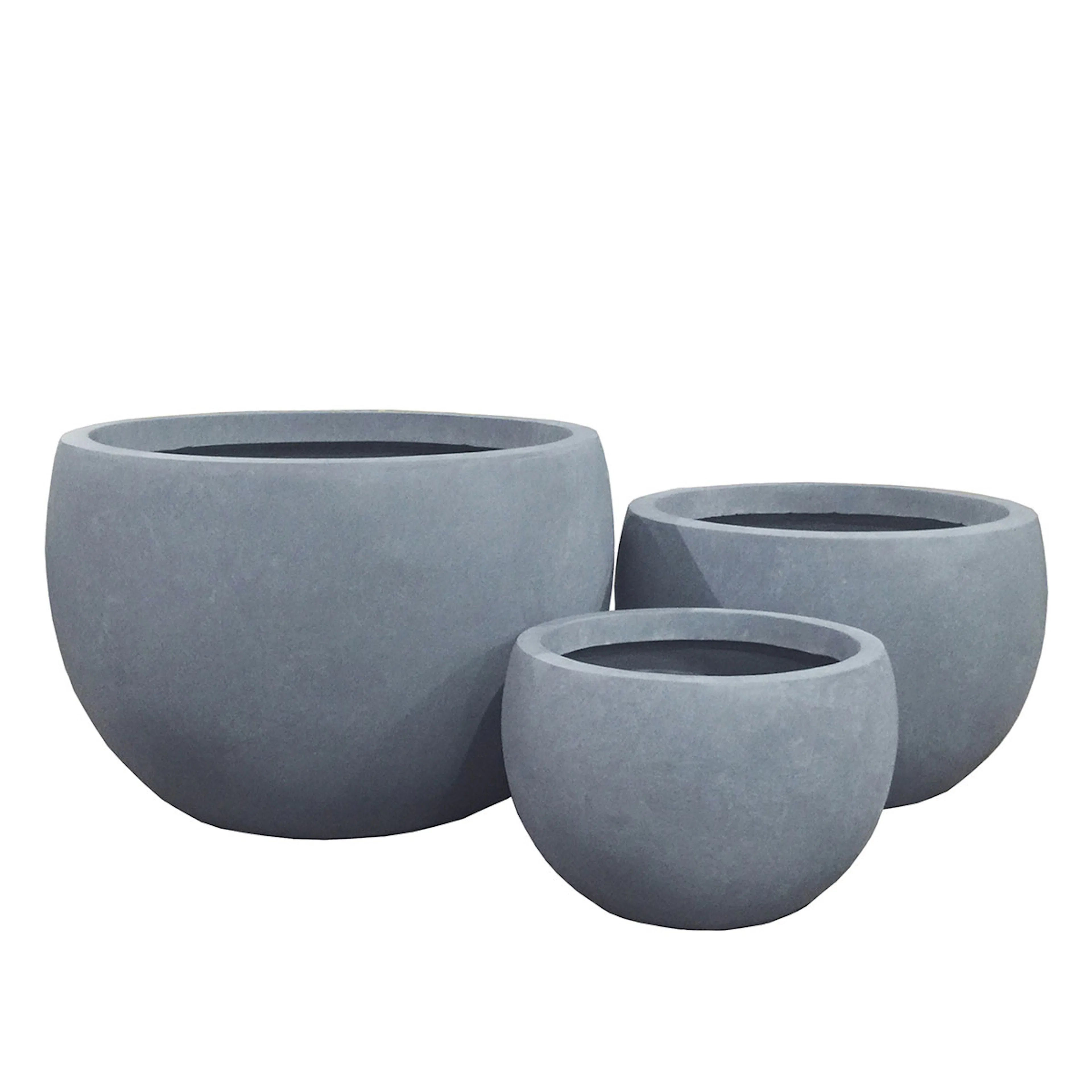 Kruka rund, grå  3-pack (30x20 + 40x26 + 50x33) Färg Grå