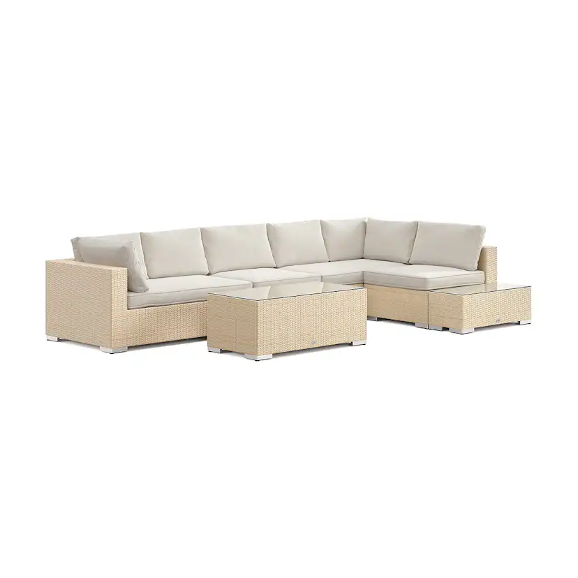 Loungegrupp Comfort Garden Bahamas utesoffa 6-sits vändbar schäslong med avslut och bord
