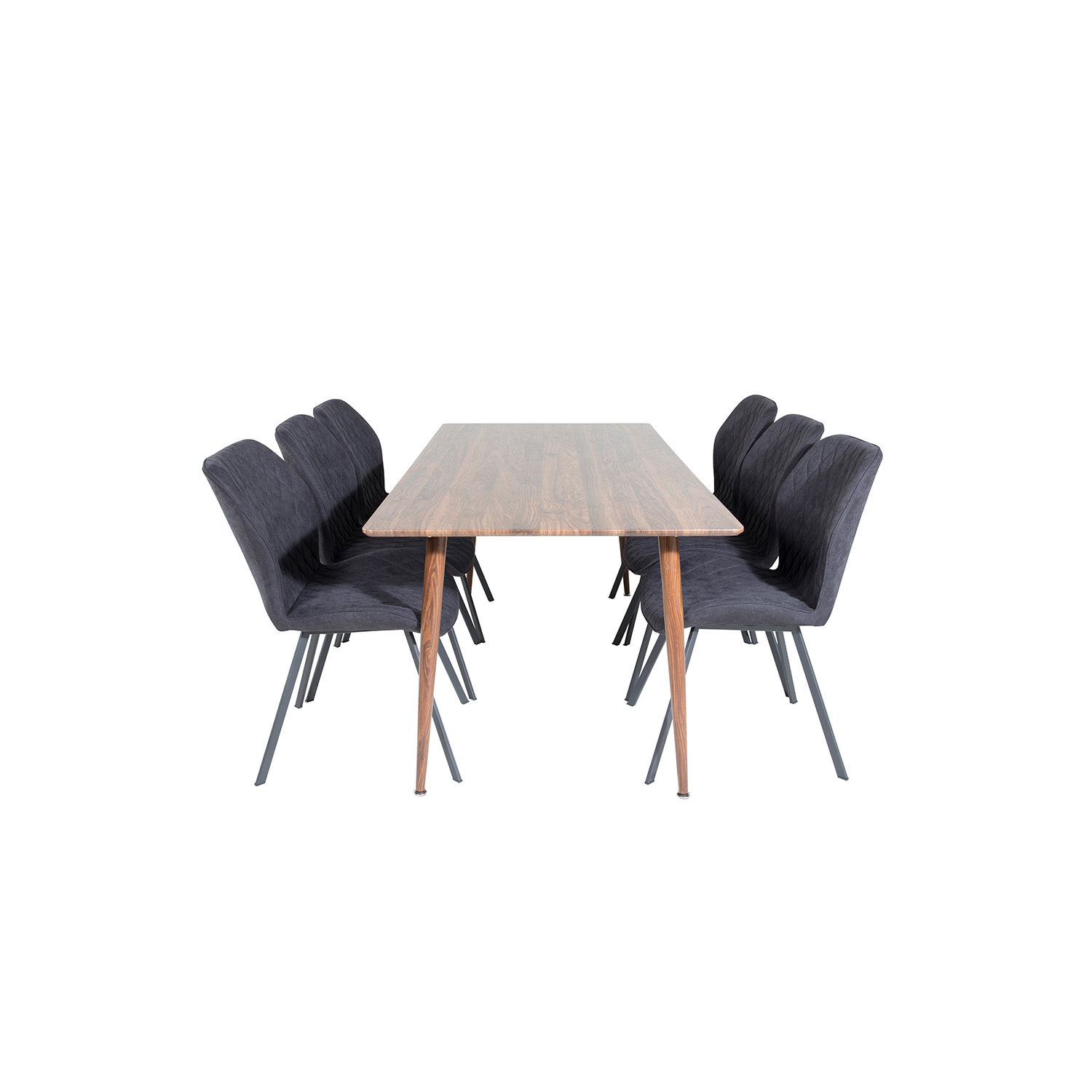 Polar Dining Table 180 cm+Gemma  Dining Chair Valnöt/Svart