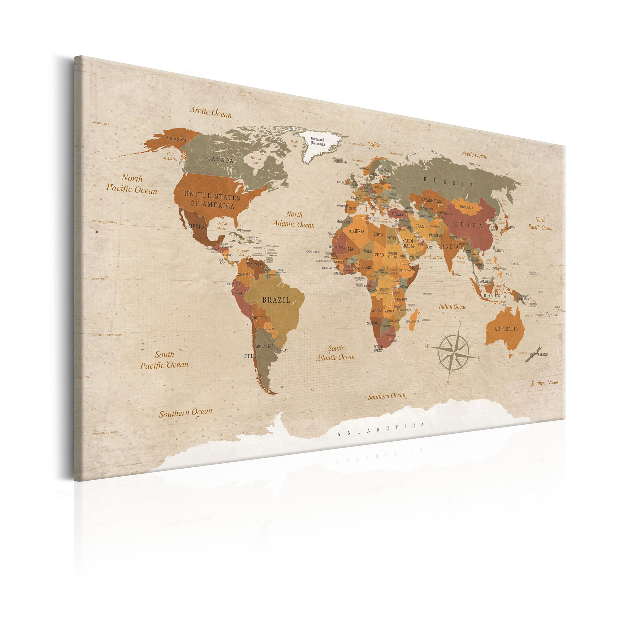 Tavla Arkiio World Map Beige Chic